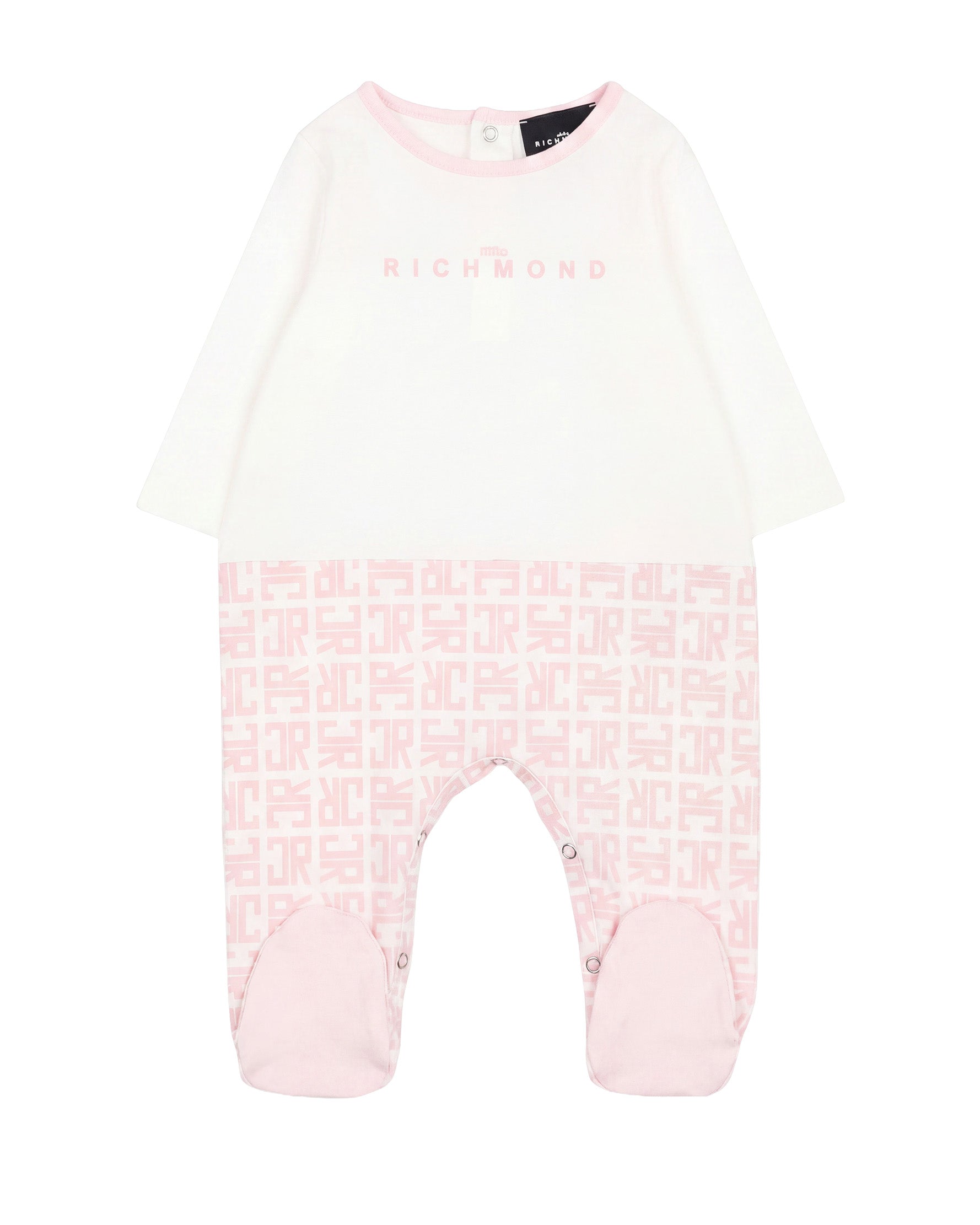 John Richmond Kit Tutina con Cappellino e Bavetta Rosa per Neonati
