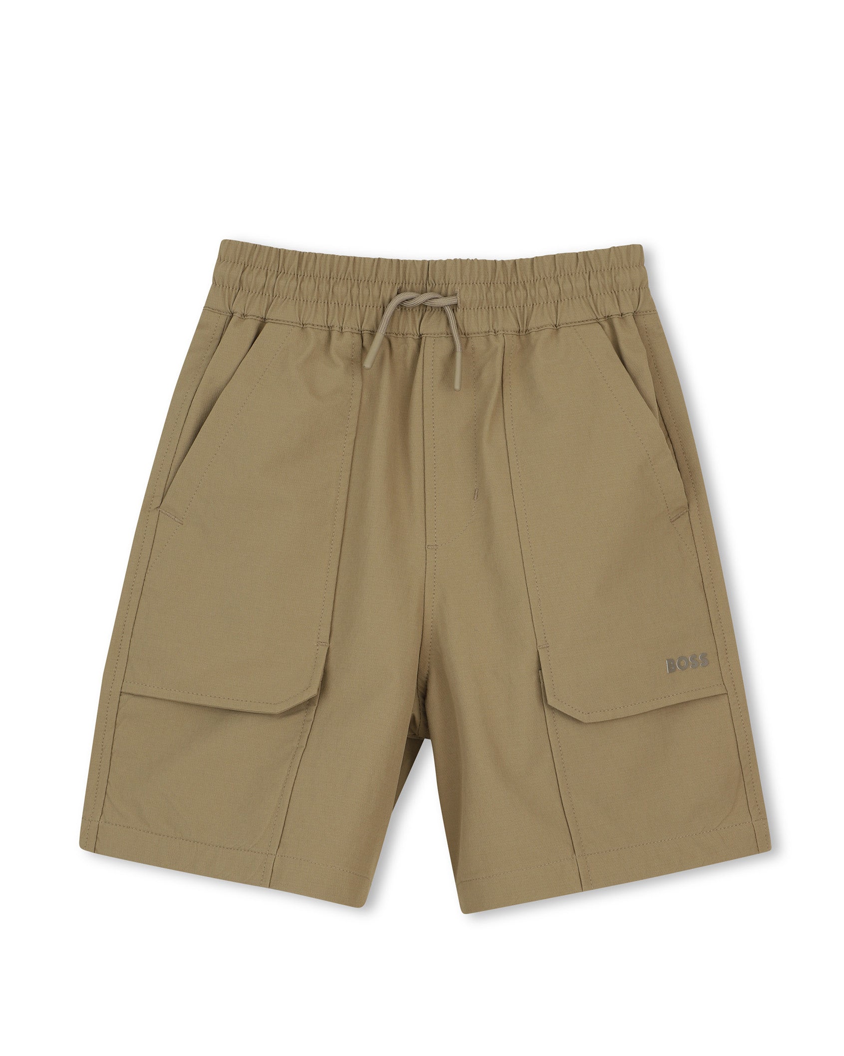 Boss Kids Bermuda Beige con Tasconi e Logo per Bambini