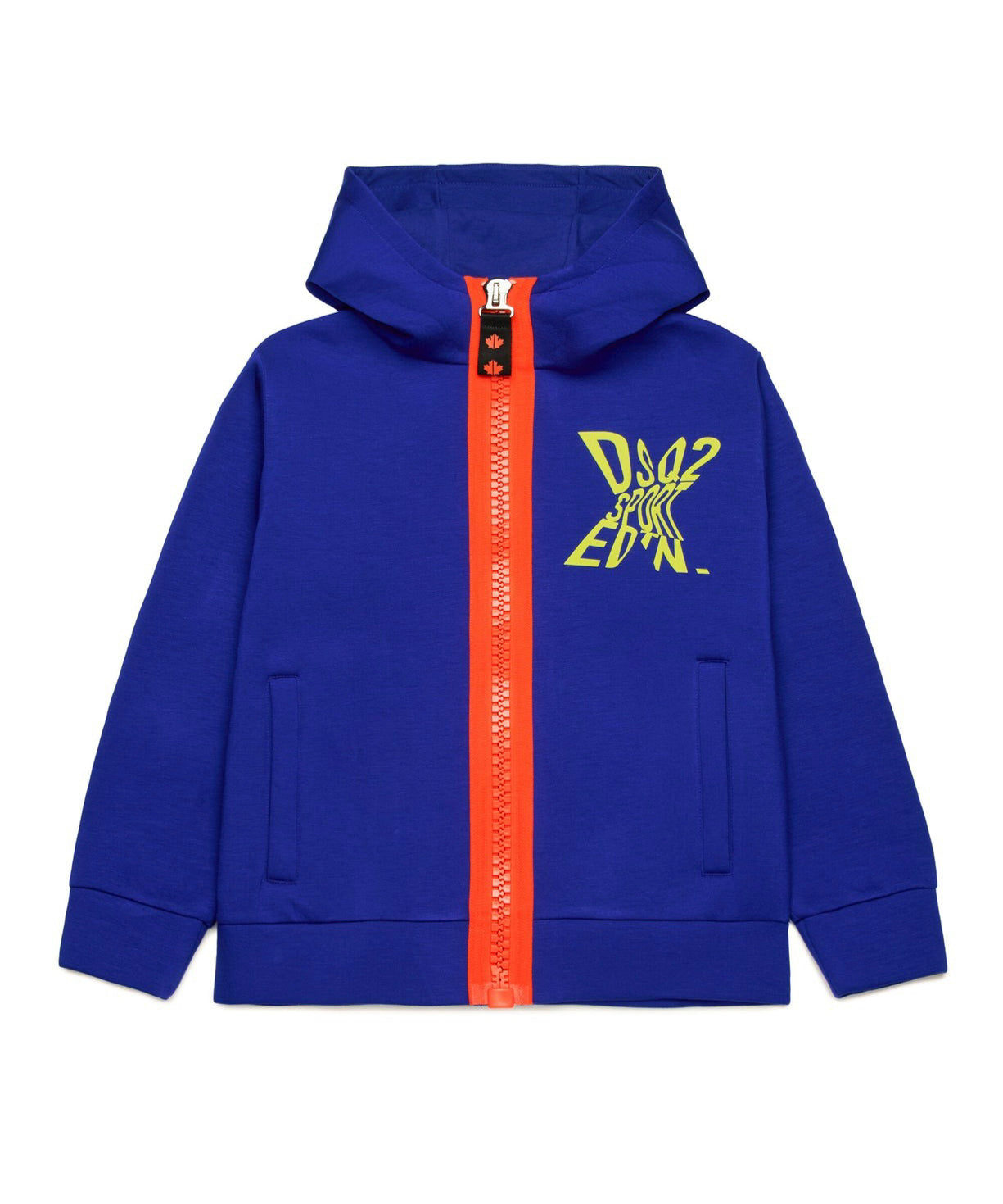 Dsquared2 Kids Felpa Blu con Cappuccio Sport EDTN per Bambini
