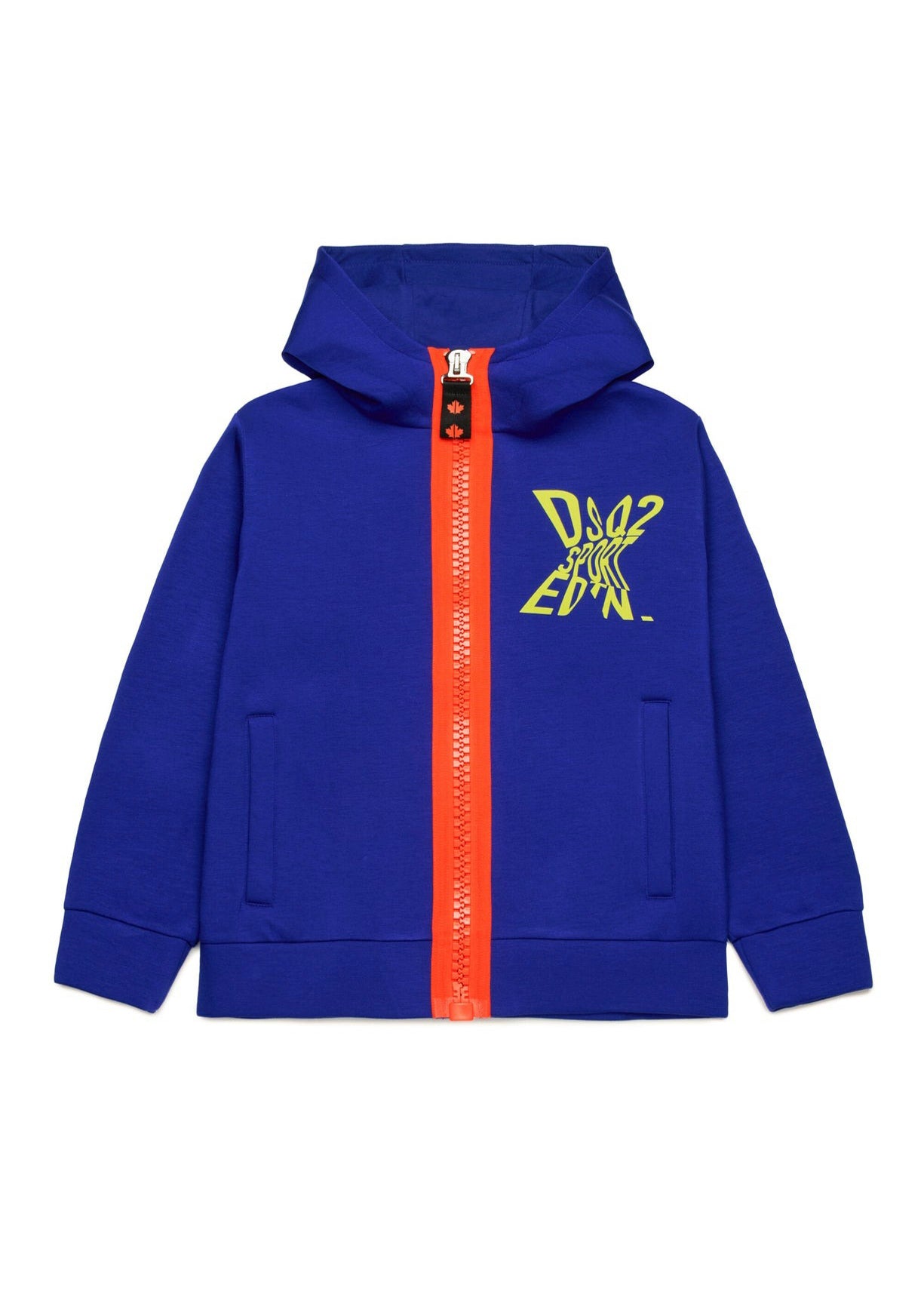 Dsquared2 Kids Felpa Blu con Cappuccio Sport EDTN per Bambini