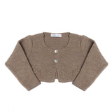 Barcellino Kids Giacca Cropped in Filo Tortora per Neonate