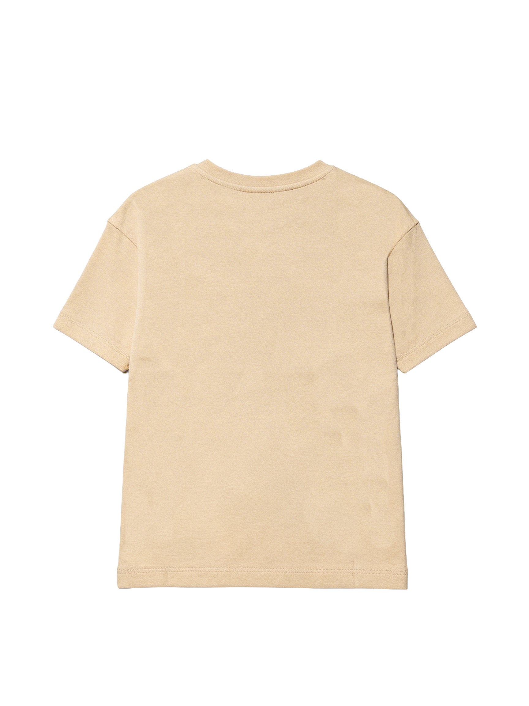Msgm Kids T-Shirt Sabbia con Logo Ricamato per Bambini