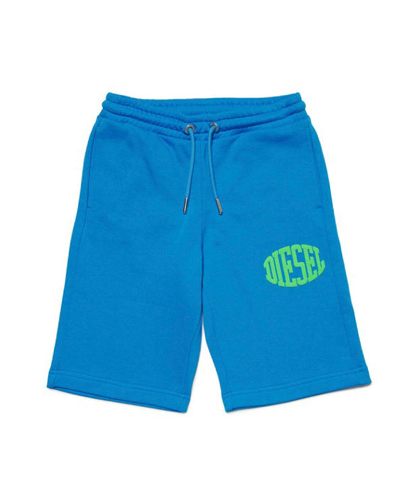 Diesel Kids Bermuda Celeste con Logo Puffy Print per Bambine