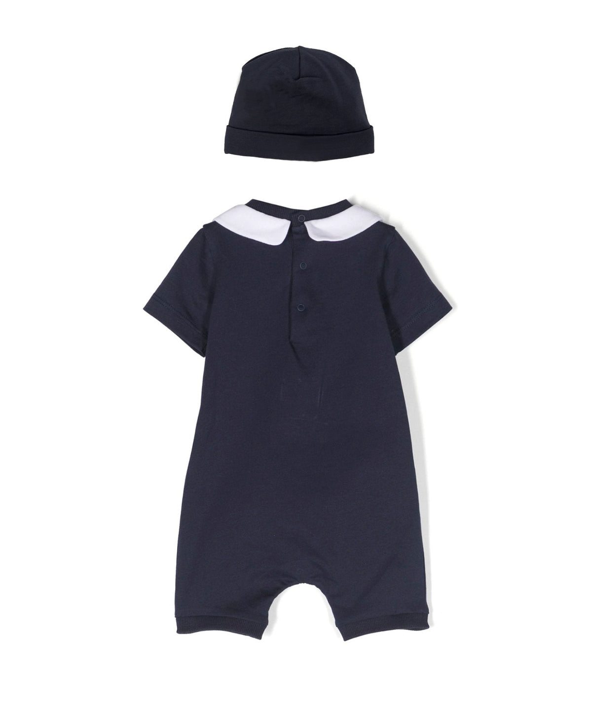 Moschino Kids Pagliaccetto Blu con Berretto Teddy Bear per Neonati (retro)