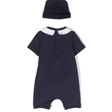 Moschino Kids Pagliaccetto Blu con Berretto Teddy Bear per Neonati (retro)