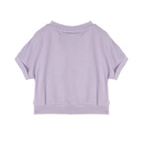 Elisabetta Franchi La Mia Bambina T-shirt Lilla con Dettaglio Ricamo Scritta Logo per Neonate