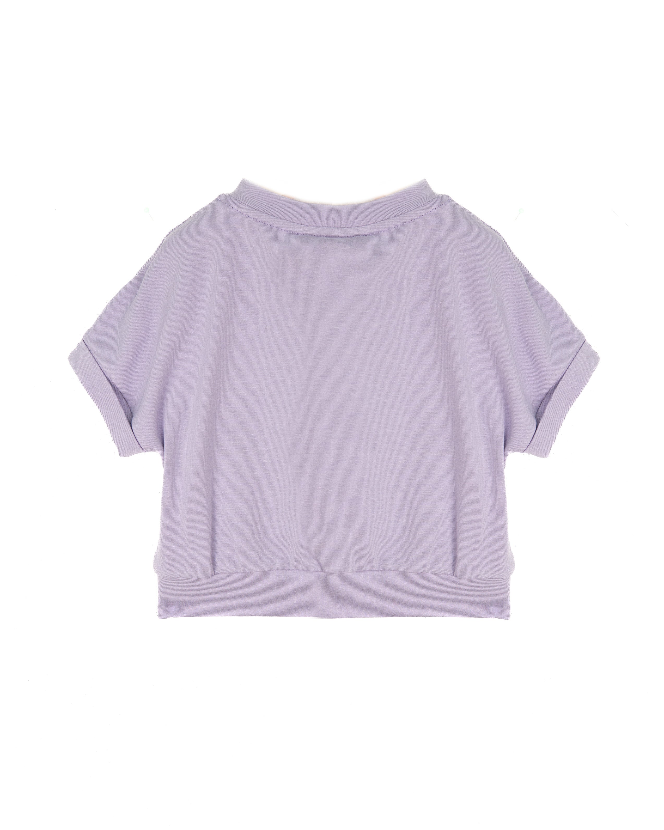 Elisabetta Franchi La Mia Bambina T-shirt Lilla con Dettaglio Ricamo Scritta Logo per Neonate