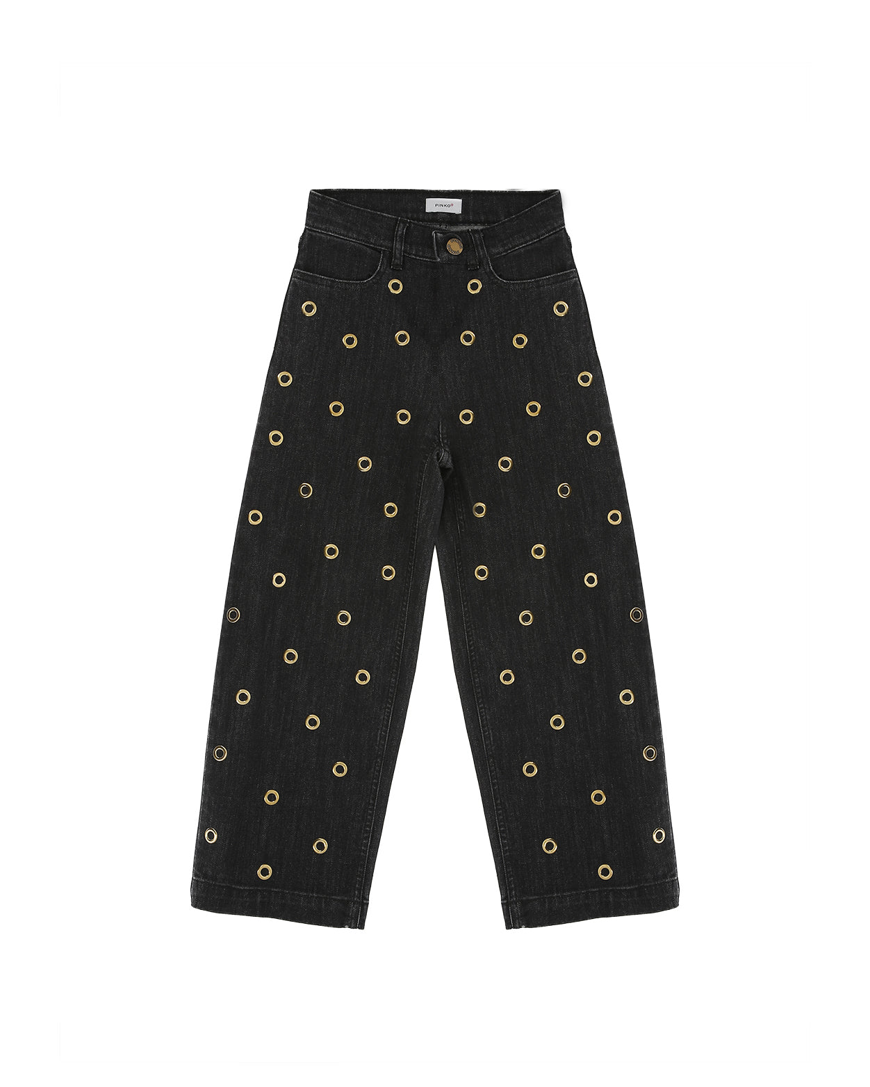 Pinko Kids Jeans Nero con Dettagli Borchie All Over per Bambine