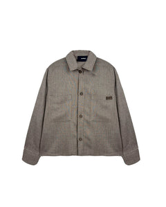 I'M Brian Kids Camicia Tortora con Tasca Frotale e Logo