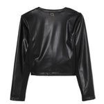 Twinset Kids Giubbino Nero Ecopelle per Bambine