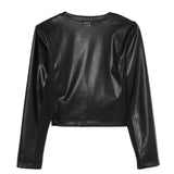 Twinset Kids Giubbino Nero Ecopelle per Bambine