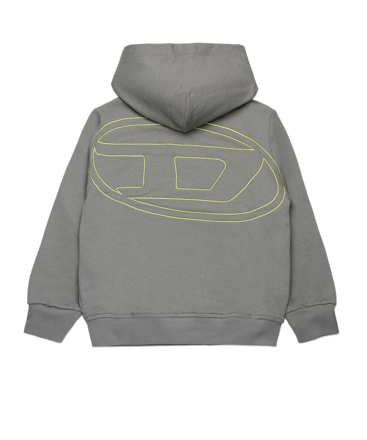 Diesel Kids Felpa Grigia con Cappuccio con Macro D per Bambini
