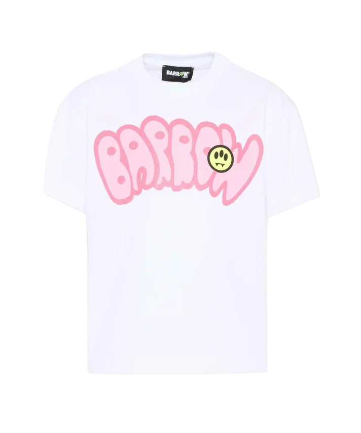 Barrow Kids T-Shirt Bianco con Stampa per Bambine