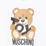 Moschino Kids T-shirt Crop Bianca con Stampa Toy per Bambine