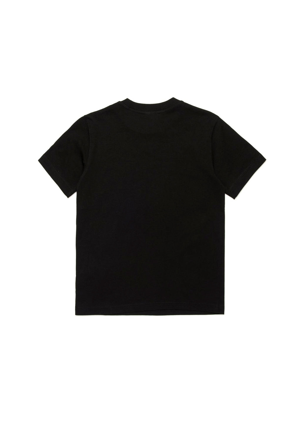 Diesel Kids T-shirt Nera con Patch Oval D