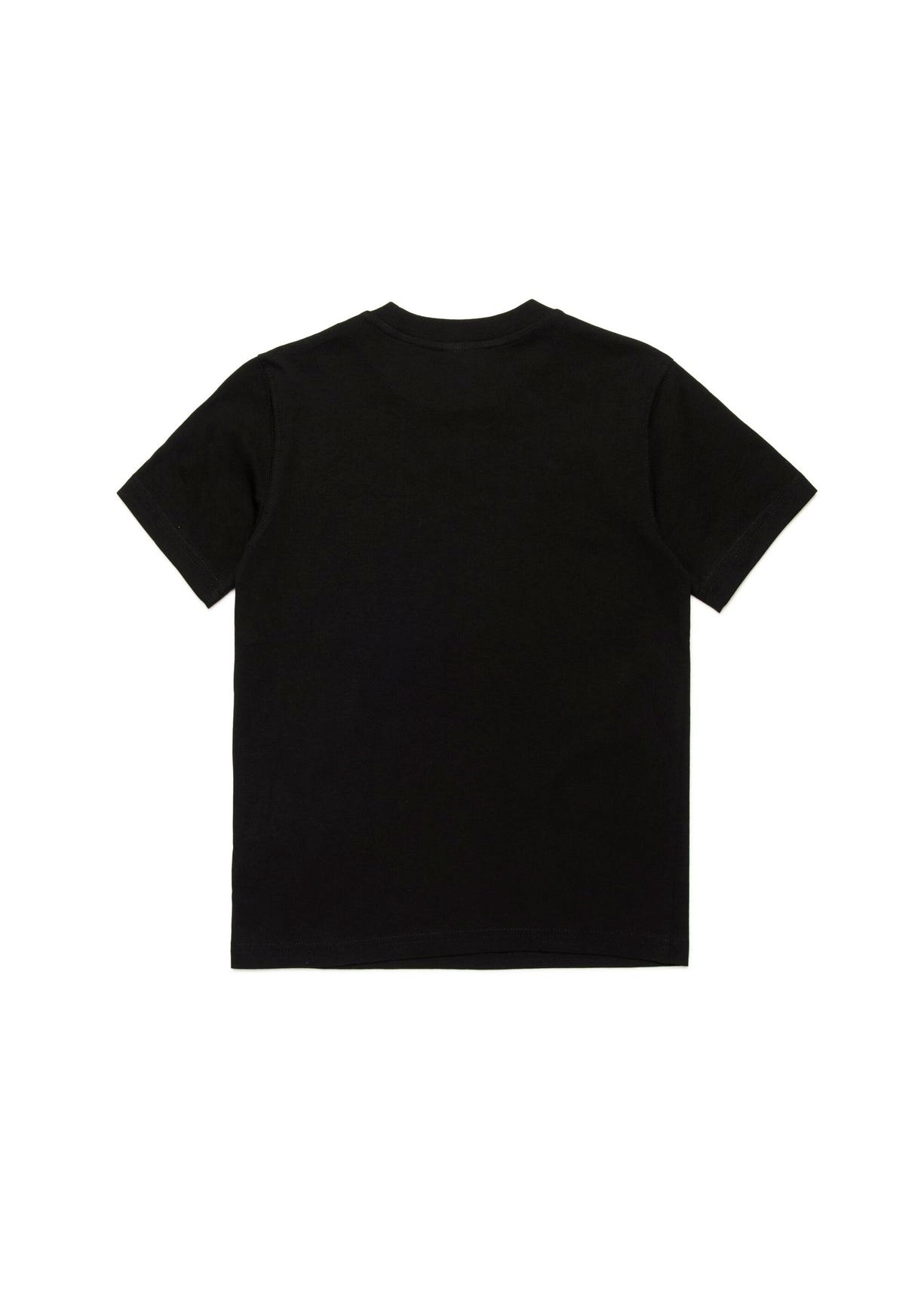 Diesel Kids T-shirt Nera con Patch Oval D