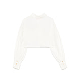 Elisabetta Franchi La Mia Bambina Camicia Panna con Ricamo Fiore per Bambine