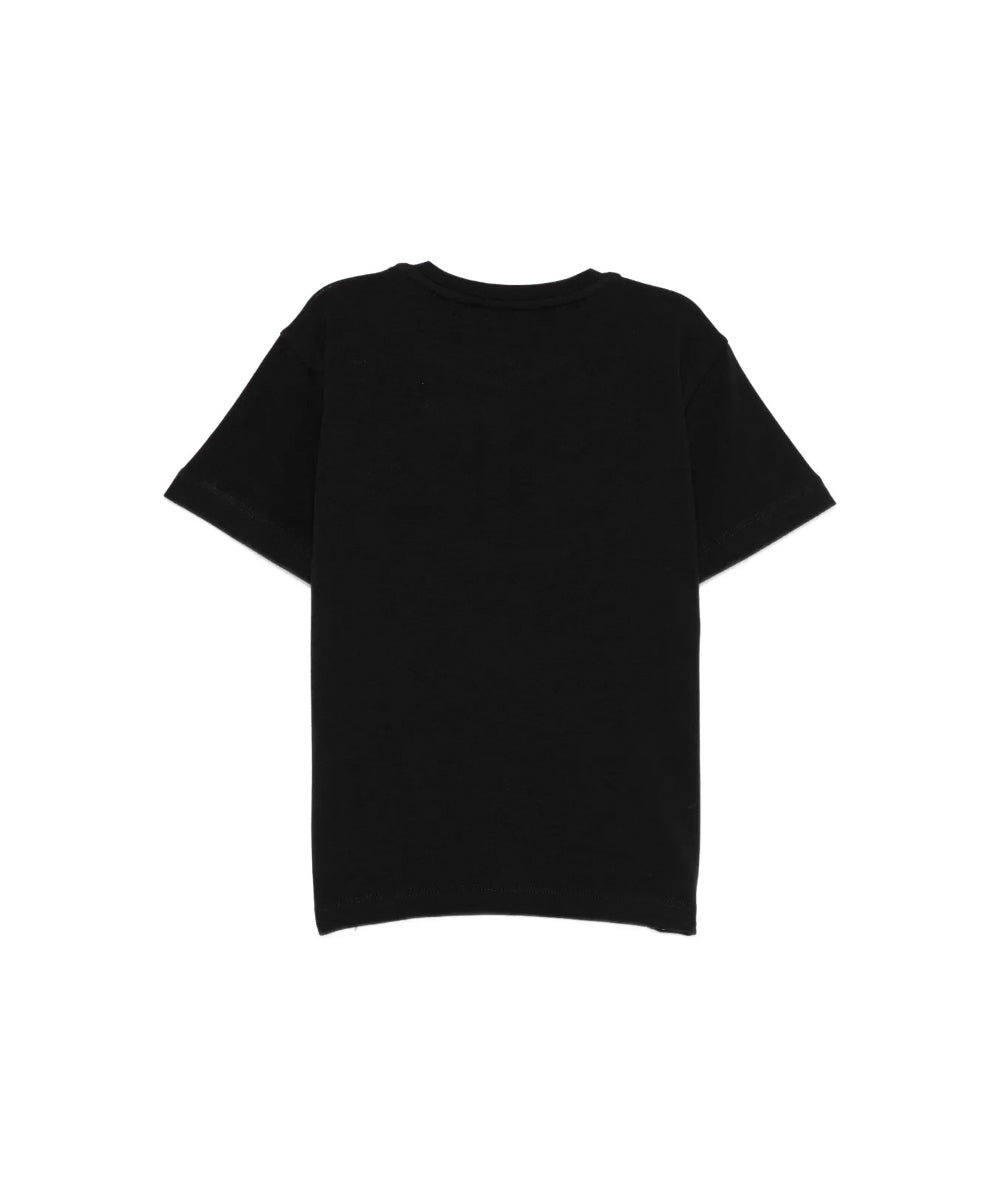 Elisabetta Franchi La Mia Bambina T-shirt Nera con Ricamo Logo per Neonate