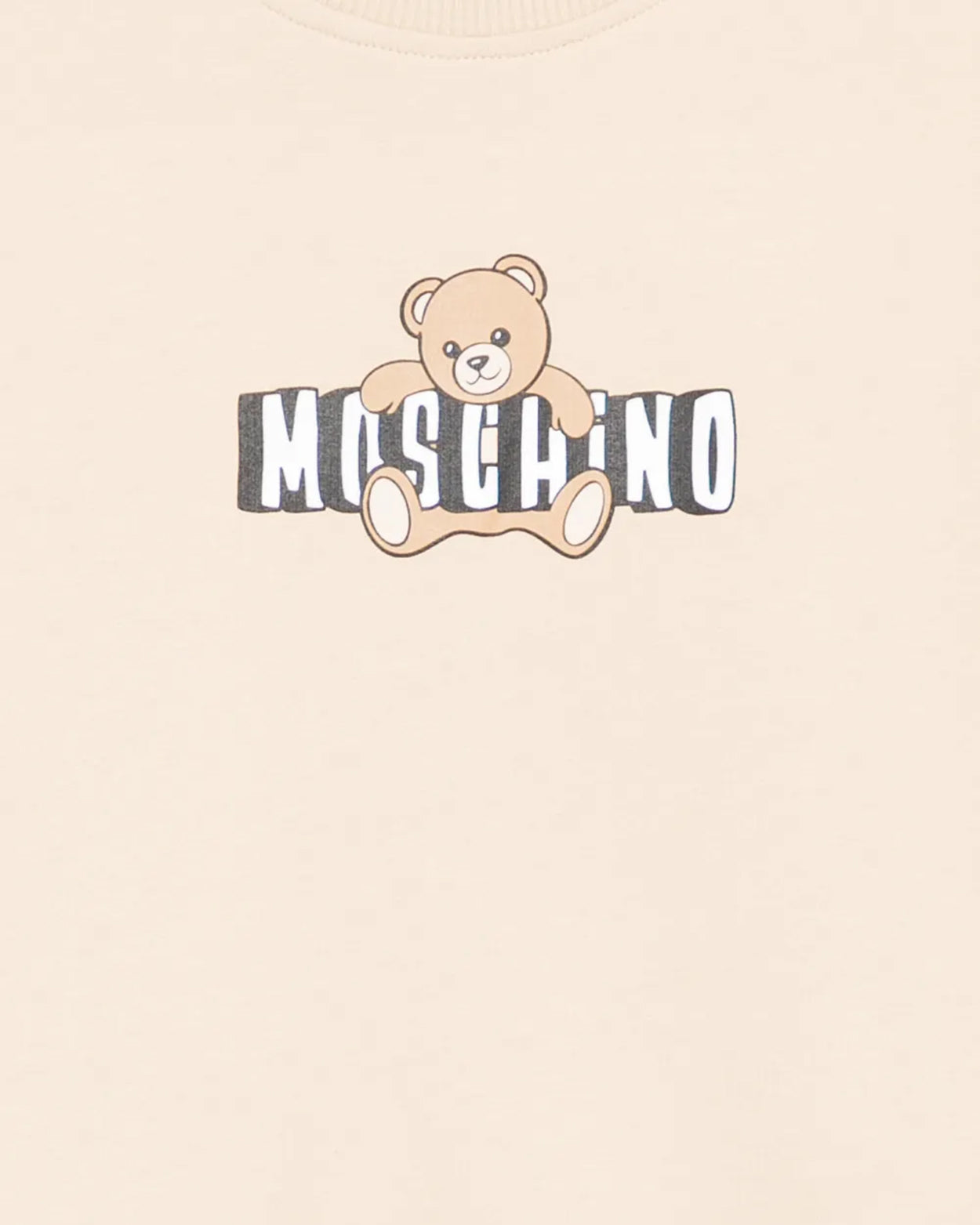 Moschino Kids Felpa Beige con Logo Teddy Bear per Bambini