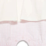 Moschino Kids Tutina a Righe Panna/Rosa con Ricamo Teddy per Neonate