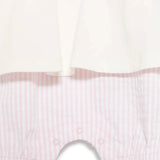 Moschino Kids Tutina a Righe Panna/Rosa con Ricamo Teddy per Neonate