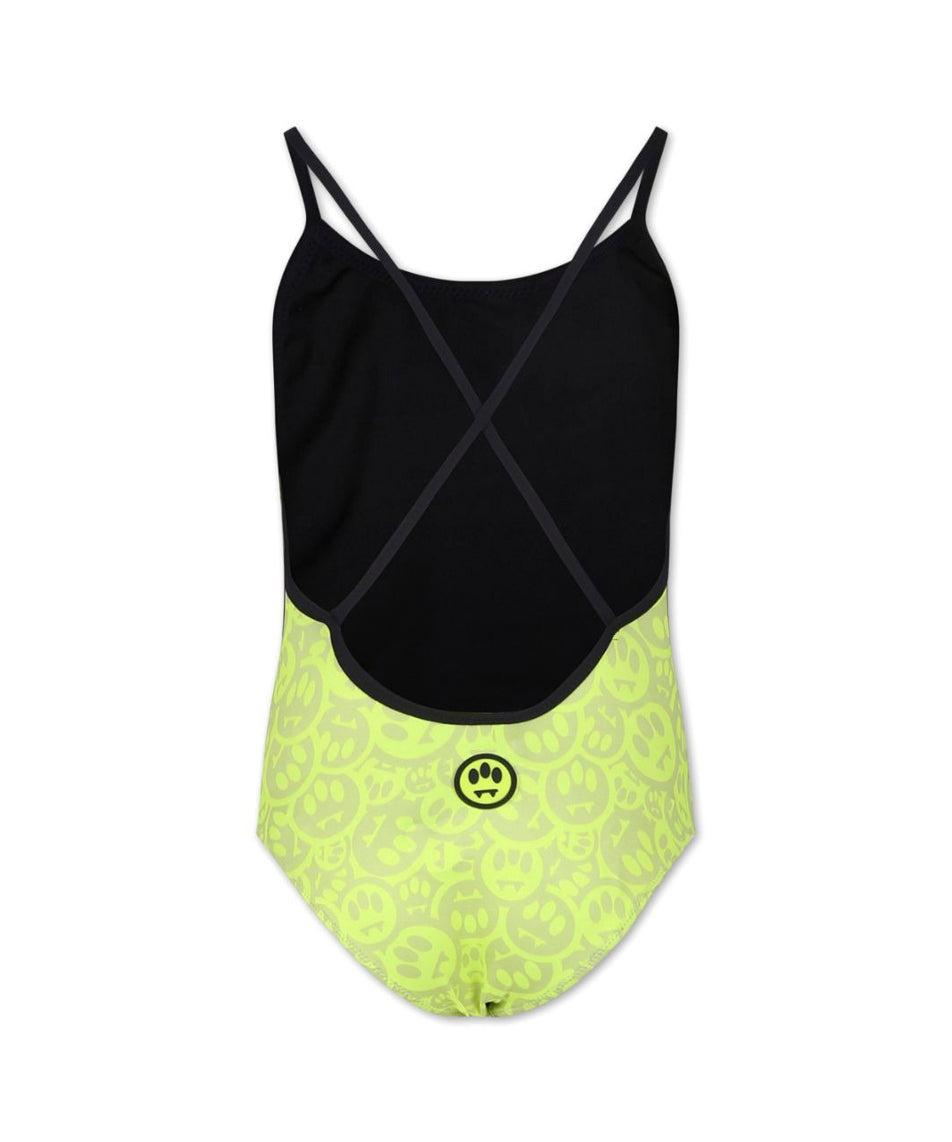 Barrow Kids Costume Intero Giallo Fluo con Smile All-over