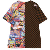 Sprayground Kids T-Shirt Marrone e Multicolor All-Over per Bambini