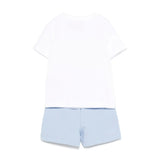 Iceberg Kids T-shirt Bianca con Shorts Cielo per Neonati