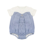 Elisabetta Franchi La Mia Bambina Pagliaccetto Avorio/ Azzurro con Motivo a Righe per Neonate