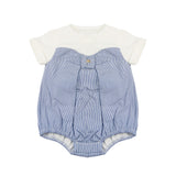 Elisabetta Franchi La Mia Bambina Pagliaccetto Avorio/ Azzurro con Motivo a Righe per Neonate