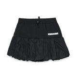 Dsquared2 Kids Gonna Plisettata Nera con Dettaglio Scritta Logo a Contrasto per Bambine
