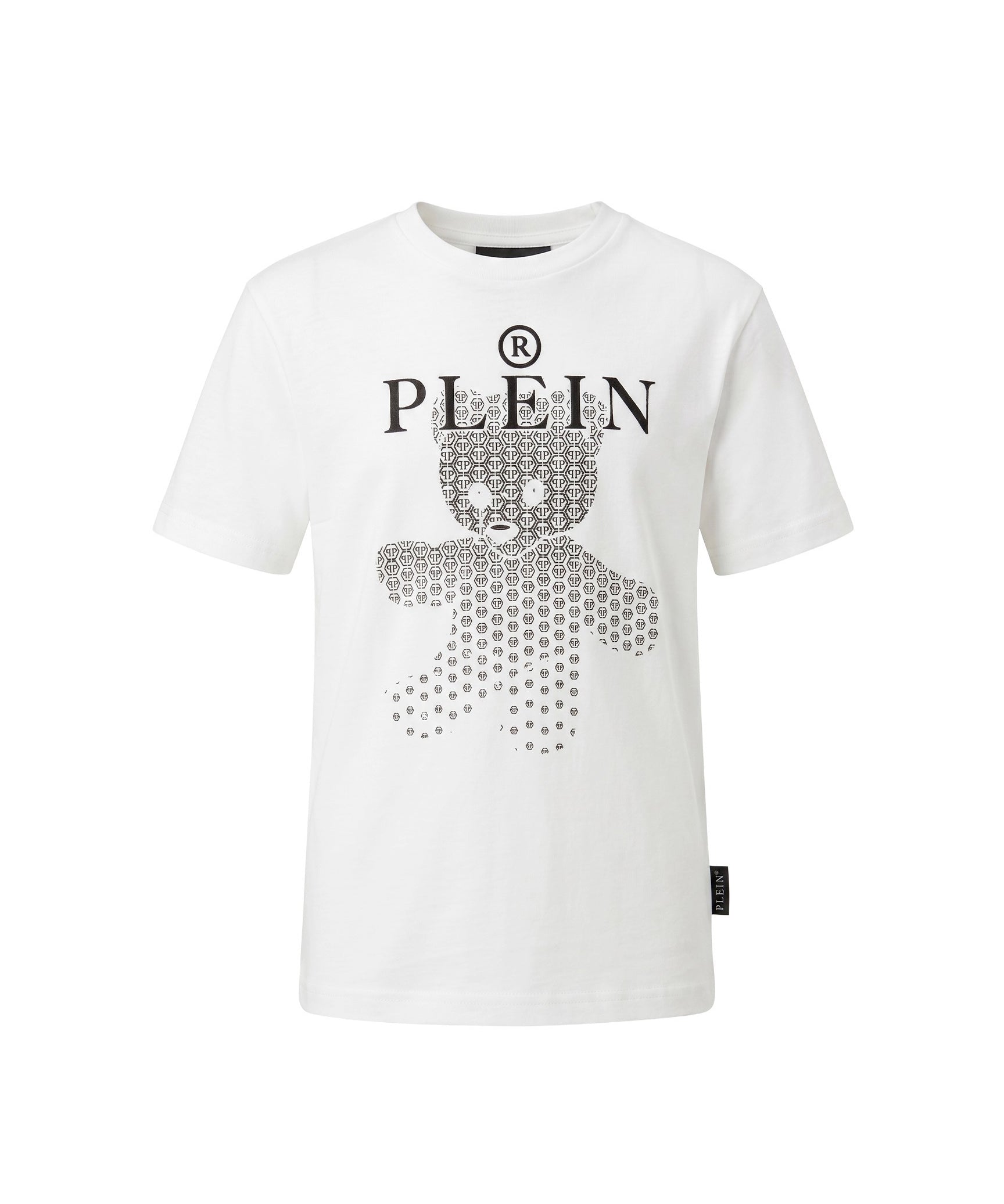 Philipp Plein Kids T-shirt Bianca in Cotone con Stampa Teddy Bear Monogram e Logo per Bambine