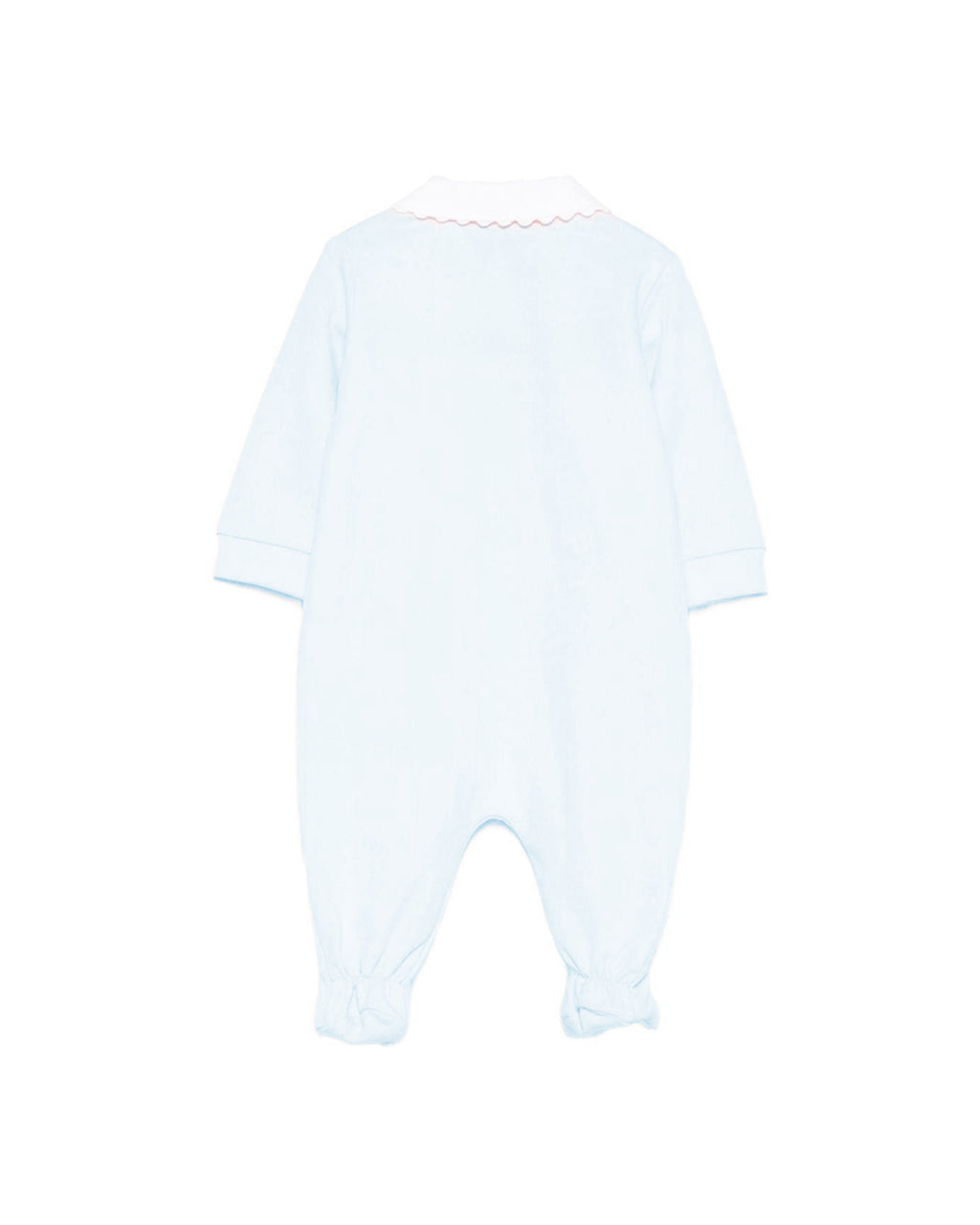Moschino Kids Tutina Celeste con Logo per Neonati