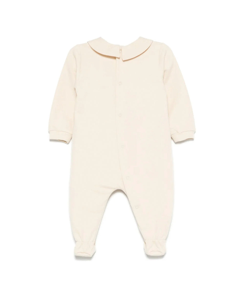 Moschino Kids Tutina Beige con Logo Teddy Bear per Neonati (retro)