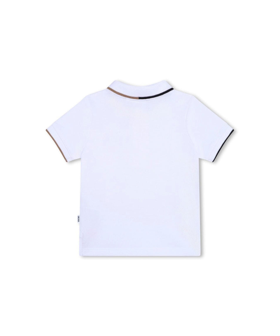 Boss Kids Polo Bianca con Logo per Neonati (retro)