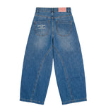 Elisabetta Franchi La Mia Bambina Jeans Denim Blu Wide-Leg per Bambine