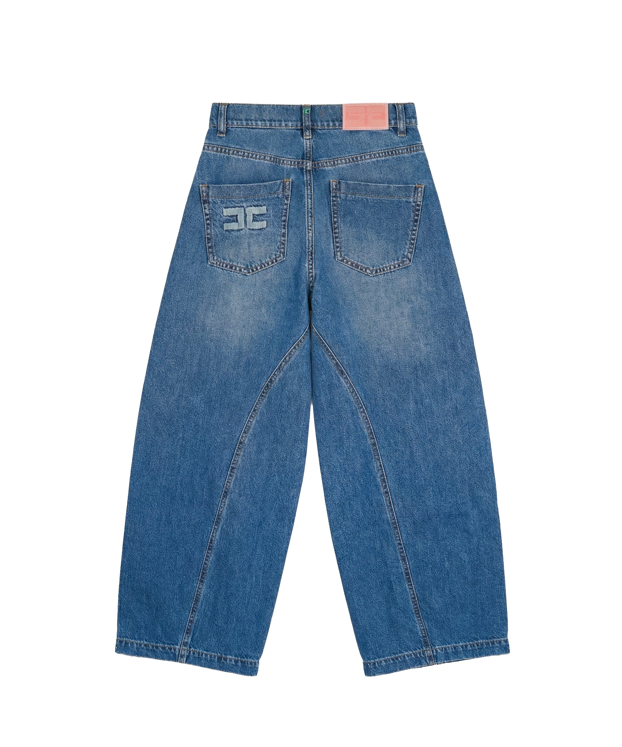 Elisabetta Franchi La Mia Bambina Jeans Denim Blu Wide-Leg per Bambine