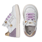 Elisabetta Franchi La Mia Bambina Sneakers Bianco/Oro/Lilla con Logo per Neonate
