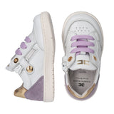 Elisabetta Franchi La Mia Bambina Sneakers Bianco/Oro/Lilla con Logo per Neonate