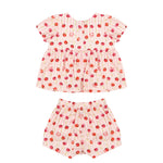 Moschino Kids Completo Abito con Motivo Cherry per Neonate