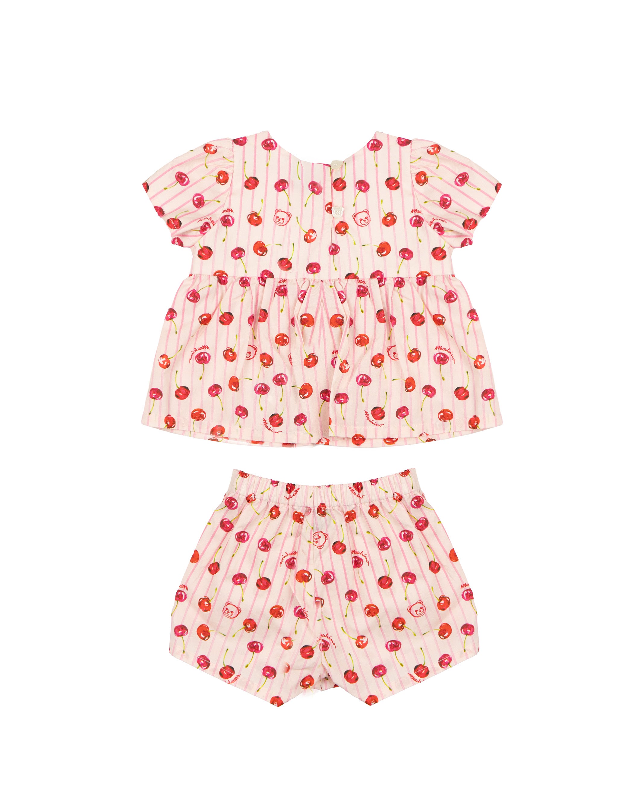 Moschino Kids Completo Abito con Motivo Cherry per Neonate