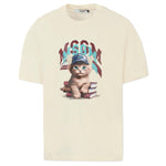 MSGM Kids T-shirt Crema con Stampa per Bambine