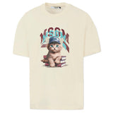 MSGM Kids T-shirt Crema con Stampa per Bambine
