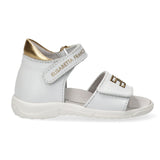 Elisabetta Franchi La Mia Bambina Sandalo Bianco/Oro con Logo per Neonate