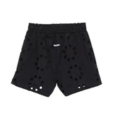 Msgm Kids Short Nero con Motivi Decorativi per Bambine
