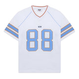 Gcds Kids T-Shirt Bianco e Blu con Logo per Bambini