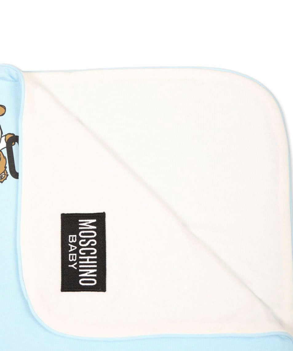 Moschino Kids Coperta Cielo con Logo Teddy Bear per Neonati dettaglio)