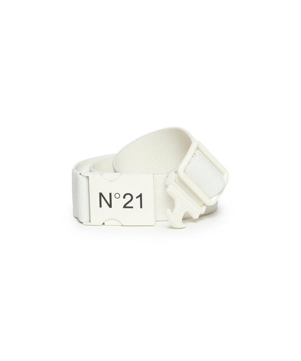 N°21 Kids Cintura in Nastro con Logo Bianca