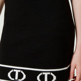 Twinset Kids Gonna Nera in Maglia con Logo Jacquard per Bambine (dettaglio)