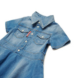 Dsquared2 Kids Abito Denim Svasato per Neonate (dettaglio)